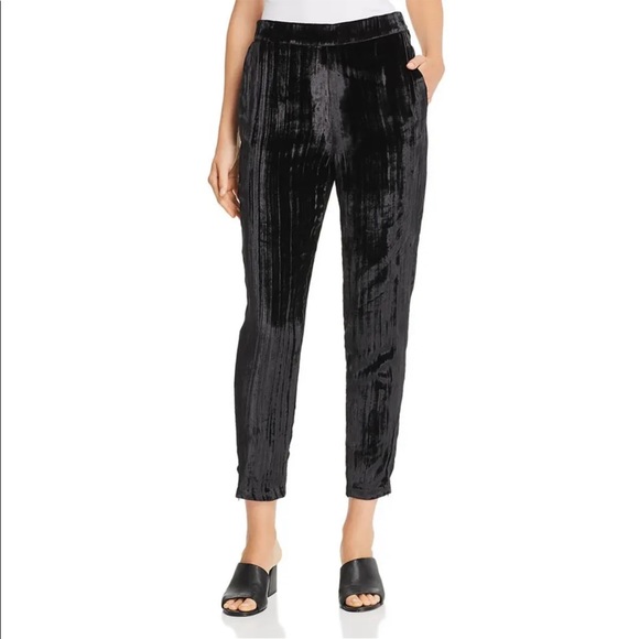 J.Brand Pants & Jumpsuits Jbrand Marlee High Waist Black Velvet Silk Blend Pull On Jogger